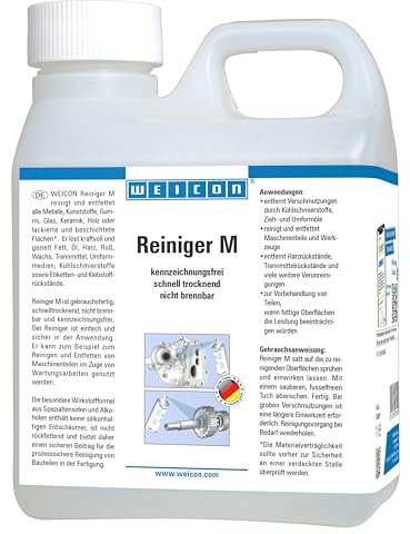 WEICON Reiniger M 1 L, biologisch abbaubarer Reiniger und Entfetter, für Metall, Kunststoff, Glas, Holz u. v. m.