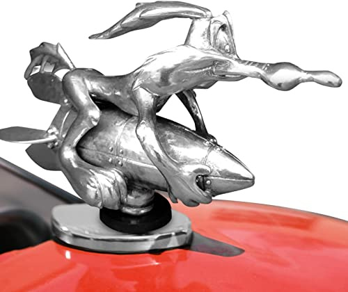 Fellflying Cartoon-Auto-Emblem, Coyote-Kühlerfigur Für Wile E Coyote Rocket, Auto-Fronthauben-Ornament, Metall-Cartoon-Retro-Auto-Dekoration, Auto-Außenmodifikation Für Alle Arten Von Autos