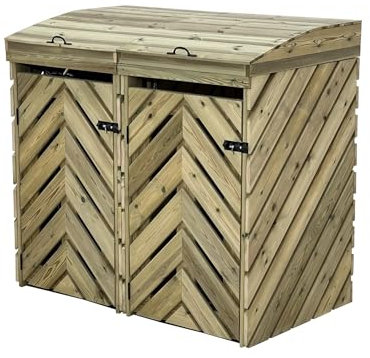 Arbor Garden Solutions VerdiBin wheelie bin storage unit, outdoor dustbin storage (Double, without shelf)