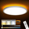 slochi Dimmable Ceiling Light, 24W Bathroom Ceiling Light with Remote Control, Night Light 1800k Warm, 3000-6500K Color Changing, 29CM Round Flush LED Ceiling Lights for Living Room Kitchen Bedroom