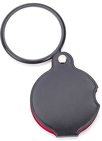 Tragbare Lupe aus Glas, 48 mm, 8-fache Vergrößerung, mit Leder, für Eltern, Senioren, Klapplupe, Geschenk für Eltern und Senioren