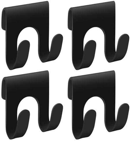 Lot de 4 crochets de douche noirs, support de rasoir pour douche, étagère en métal, crochets de support de douche, cintres de salle de bain,double crochet d'étagère de douche Shower Caddy Hook