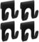 Lot de 4 crochets de douche noirs, support de rasoir pour douche, étagère en métal, crochets de support de douche, cintres de salle de bain,double crochet d'étagère de douche Shower Caddy Hook
