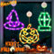 Halloween Lichterkette, 3 Stück LED Lichtervorhang Halloween, Kürbis, Hexenhut und Grabstein, Fenster Lichterkette Halloween mit Saugnäpfe Halloween Dekoration für Party Beleuchtung Deko Innen Außen