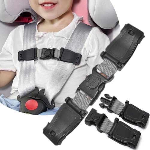 Abschnallschutz Kindersitz, Gurtsicherung Kindersit, Kindersicherheitsgurt Schnalle Gurt, Autositz Brustgurt Clip für Autositze Kinderwagen Kinderhochstühle Fahrradsitze(Grau)