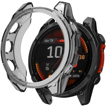 PaceBid Hülle Kompatibel mit Garmin Fēnix 8 51mm, Schutzhülle Weiche Silikon TPU-Gehäuse Kratzfest Schutzhülle Hülle, Schutz Case für Garmin Fenix 8 51mm (Schwarz)