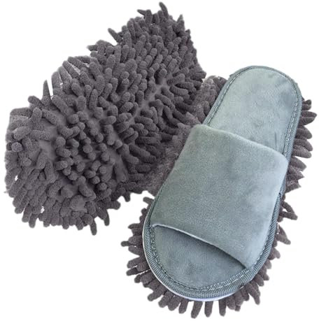 DTREELS Lazy Mop Pantuflas para limpiar el polvo del suelo, pantuflas limpias, pantuflas limpias, pantuflas de suelo, zapatos de limpieza con punta abierta