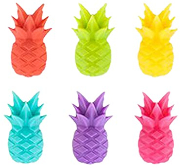 Weinglas-Marker, 6 Stück, Ananas, Silikon, Getränke-Etiketten, Schilder für Partys