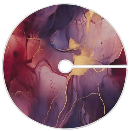 Tappeto Albero di Natale Dark Marble Gonna Albero di Natale Protezion Tappetino per Albero di Natale Elegante Copri Base Albero Natale per Natale Capodanno Home Decor L