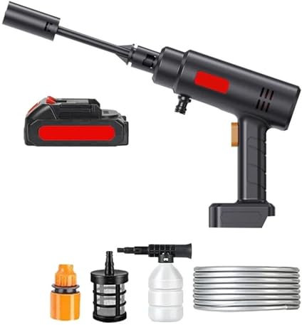 MZZYG Pressure Washer 21V High Pressure Washer Rechargeable Lithium Battery Water Gun Machine Foam Generator Water Gun Spray Cleaner 0-45° Nozzle(40Wh)