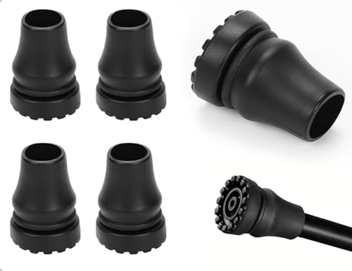 Emezddo 4 Stück gehstock gummipuffer,Strapazierfähige krücken griffpolster,Ersatz-Gummispitzen,rutschfeste Gummifuß,für Senioren Stöcke Gehstöcke Wanderstöcke(Schwarz,20 mm)
