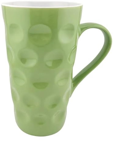 0,5 L Dubbetasse - Keramik Tasse groß, Jumbo-Tasse 500 ml | Pfalz Retro XL Kaffeebecher | Große Kaffeetasse (Grün)