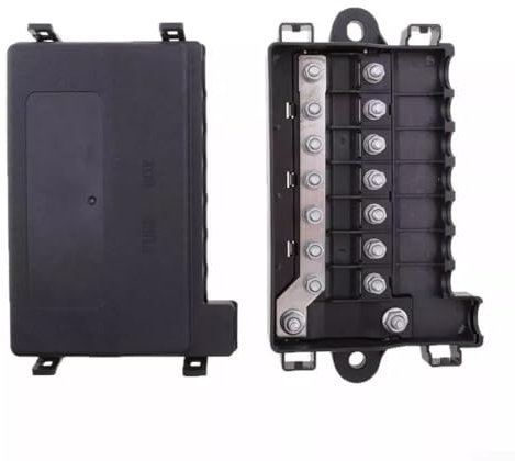 Car Fuse Box, 7 Way 32V Car Fuse Box Holder, Car Battery Power Distribution Box For Midi Fuses Box Block Holder 15A-250A For RV Car Boat