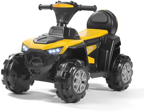 MINENICE Elektroauto für Kinder, 12 V, mit Fernbedienung, 2,4 G, maximale Tragfähigkeit 50 kg, Fahrzeuge mit LED-Lichtern, Musik, Hupe, USB-Funktionen (Gelb-Beach)