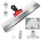 CPROSP Rasqueta Dentada Iinoxidable 560mm, Grande Llana para Alisar paredes, Espátula Dentada con mango, Guante y Adaptador, Espátula Dentada para Autonivelante