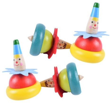 KICHOUSE 4 Stück Kreisel Bildungsspielzeug Haushaltskinderspielzeug Mädchen Gyro - für Jungen Accessoire versorgen hölzern Zufällige Farbe