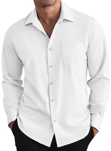 COOFANDY Hemd Herren Langarm Freizeithemden Business Hemd Regular Fit Button Down Hemden mit Brusttasche