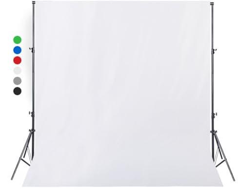 Tofficu Telón de Fotográfico Color Blanco de Profesional para Estudio Fotográfico Resistente y Lavable para Decoraciones y Sesiones de Fotos