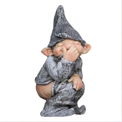 Verspielter Zwerg aus Kunstharz, humorvoll, d, Miniatur-Statue für Outdoor-Dekoration