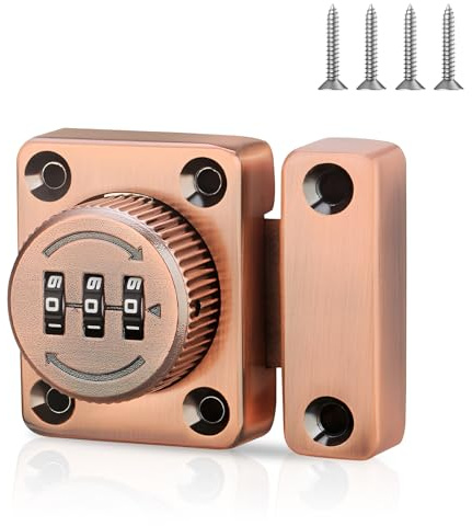 Password Hasp Locks, Cabinet Locks Hasp Latch 3-Digit Password's Combination Lock Fits Use to Gate Latch for Wardrobe Cupboard Office Lock Fits Cabinet