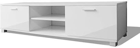 vidaXL Hochglanz TV-Schrank Fernsehtisch Lowboard Sideboard Weiß 120x40,5x35 cm