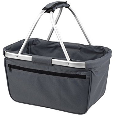 Halfar Shopper Basket Tasche Einkaufstasche Korb Beutel Einkaufsbeutel Einkaufskorb, Farbe:Anthracite, Größe:45 x 25 x 25 cm