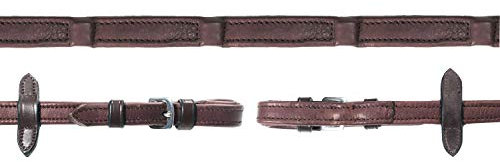 Schockemohle Durasoft Leather Reins - Buckle End Brown/Silver WB (Full)