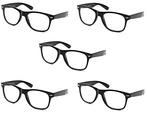 Ciffre 5 er Set Sonnenbrille Sonnenbrillen Schwarz Klar Glas Top Qualität (kein Uv Schutz)