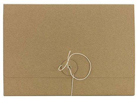 Stabile Mappe A5, Bindfadenverschluss, Dokumentmappe, Sammelmappe, Präsentationsmappe, Kraftpapier, Kraftkarton - 5er Pack