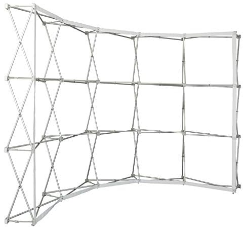 Gebogene Messewand Pop Up Klett Aluminium ✓ faltbare Messewand ✓ Faltdisplay mit Klettsystem ✓ für für Messen, Verkaufsaktionen & Präsentationen ✓ Transporttasche (5x3 Felder)
