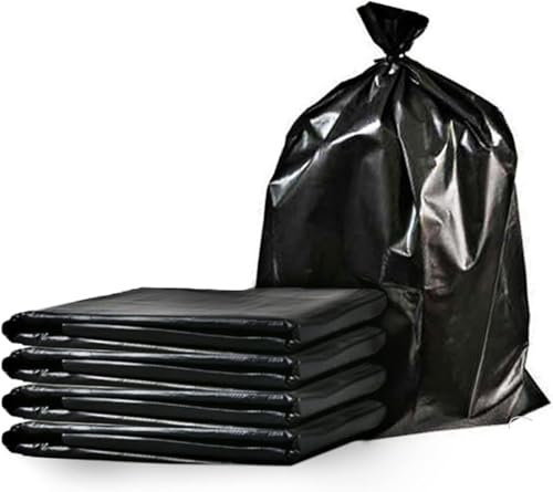 RelianceUK Heavy Duty Black Bin Bags | 18 x 29 x 39 Bin Liners | Refuse Sacks for Indoor & Outdoor Waste | 50 Microns Rubble Sacks Rubbish Garbage Bags for Office, Kitchen, Restaurant (Pack of 200)