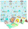 Humbi Spielmatte Baby Krabbelmatte Faltbarer XPE-Schaumstoff Doppelseitig Wasserdicht Größe 150x180x1cm Teppich Babymatte rutschfest Tragbar… (Tiere/Straßen)