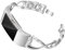 Mtozon Bänder kompatibel mit Fitbit Charge 2 Slim Bling Metall Bands mit Strass Ersatz Armband Frauen Silber