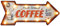 zeitzone Wandleuchte Fresh Brewed COFFEE mit LED Beleuchtung Wegweiser Vintage Leuchtdeko