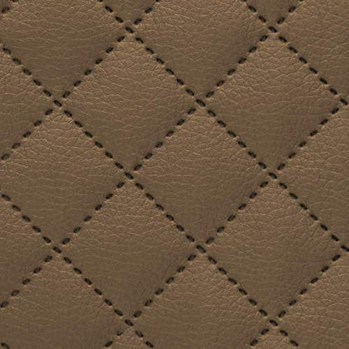 novely® Soltau Kunstleder 3-LAGIG gesteppt kaschiert | gesteppter Volumen Polsterstoff | KARO Möbelstoff Premium | Meterware | 1 lfm (34 Dunkelbeige)