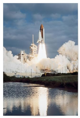 artboxONE Poster 90x60 cm Weltraum Reise NASA Space Shuttle Start - Bild NASA erforschung Galaxie
