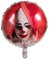 Boland 72357 - Folienballon Horror-Clown, Größe 45 cm, zweiseitig bedruckter Ballon, Gruselmotiv, Horror, Luftballon, Helium, Geschenk, Dekoration, Geburtstag, Halloween