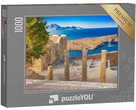 puzzleYOU: Puzzle 1000 Teile „Akropolis von Lindos, Rhodos, Griechenland“ – aus der Puzzle-Kollektion Rhodos, Mittelmeer