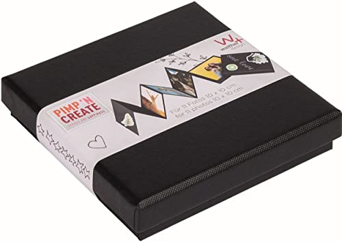 walther design Leporello Fotobox schwarz 10 x 10 cm DIY, PIMP AND CREATE FB-099-B