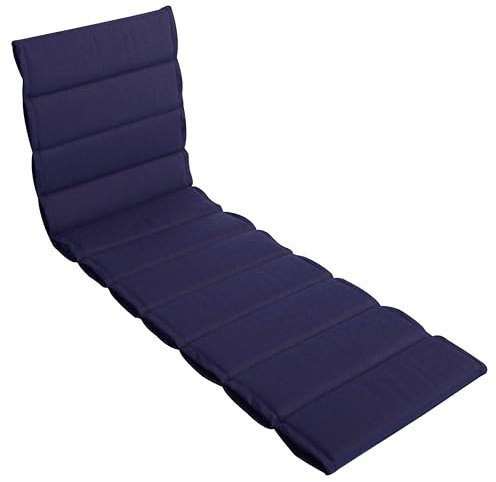 LILENO HOME Sonnenliege Auflage als [1er Set - Rollliege] in Dunkelblau - Gartenliegen Auflage perfekt für Strandliege - Polster Auflage für Gartenliege (200x60x4,5cm)