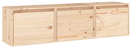 vidaXL 3x Solid Wood Pine TV Cabinets Home Indoor Bedroom Living Room Entertainment Center HiFi Cabinet Wooden TV Stand Shelf Unit Furniture