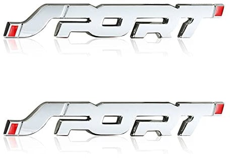 Haohai Confezione da 2 adesivi 3D in metallo per auto, logo sportivo, emblema emblema decalcomanie, adesivi sportivi per parafango laterale posteriore bagagliaio (argento)