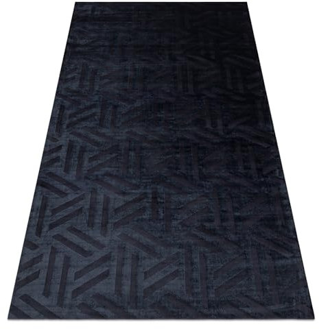rugsx Teppich Pearl 51326E schwarz - für Wohnzimmer, Schlafzimmer, Jugendzimmer, Flur Geometrisch exklusiv, strukturell 154x230 cm