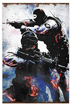 WFKLMSL CSGO Counter Strike CS GO Poster 2 Leinwandposter Schlafzimmer Dekor Sport Landschaft Büro Zimmer Dekor Geschenk Rahmen Stil 30 x 45 cm