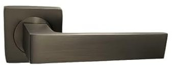 Paire de Poignées de Porte sur Rosaces Carrées KLOSE besser en ALUMINIUM Couleur Bronze anodisé ELODIE  - Sans rosaces de fonction