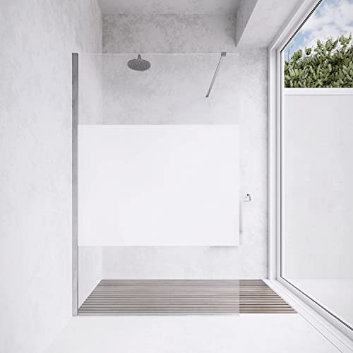 Box Doccia 110cm Walk-in Altezza 200cm Vetro Temperato Opaco da 8mm con Trattamento Anticalcare mod. Lazaros