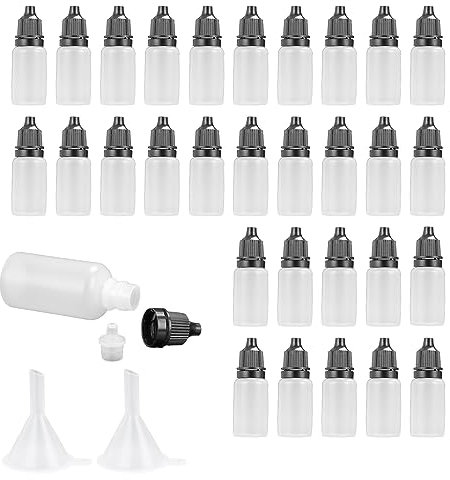 YOUNTHYE 200PCS 10ml Dropper Bottle, Plastic Dropper Bottle Squeezable Clear Empty Eye Drop Bottles Refillable Essential Oil Bottles with Caps for Home, Travel, Work
