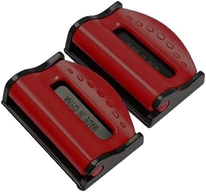 2 Pack Auto Sicherheitsgurt Versteller, Universal Kunststoff Schloss Gurt Klemme Auto Fahrzeug Clip für Kinder und Erwachsene (Rot)