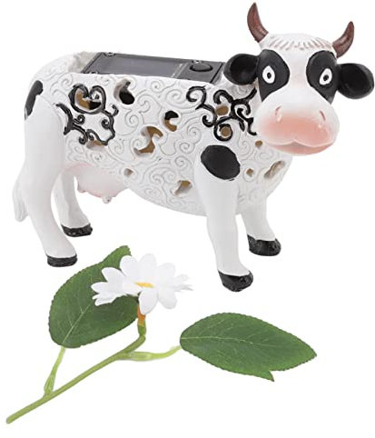 HERCHR Kuh-Solarleuchte, Garten-Solarleuchten, Außendekoration, Kuh-Gartenstatue, Farbwechselndes LED-Licht, Garten-Solarlampenstatuen Für Terrassen, Gehwege