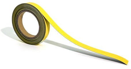 10m Yellow Magnetic Strip Roll with Dry Wipe Clean Finish